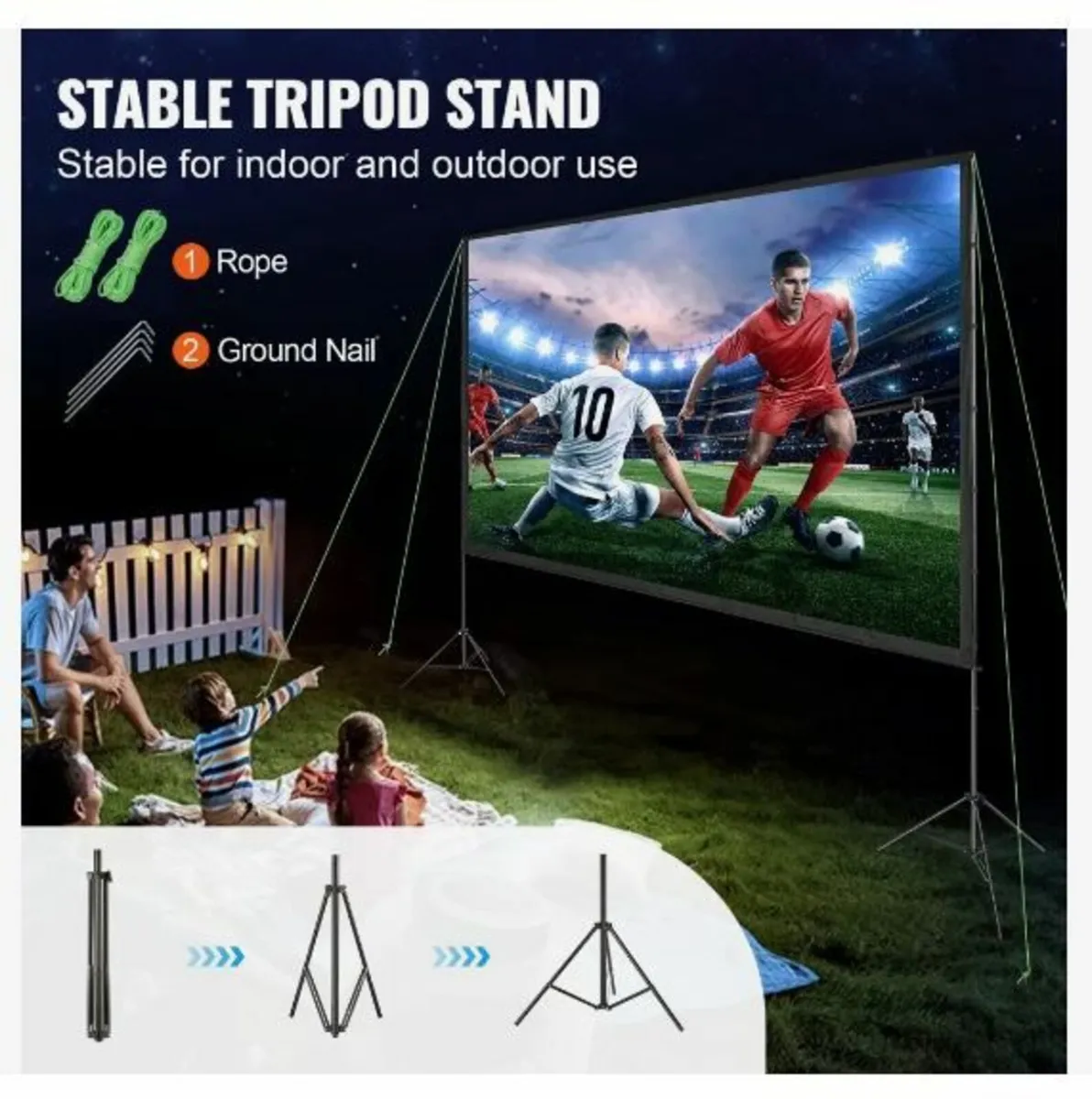 Projector Screen with Stand, 150 inch - Image 4
