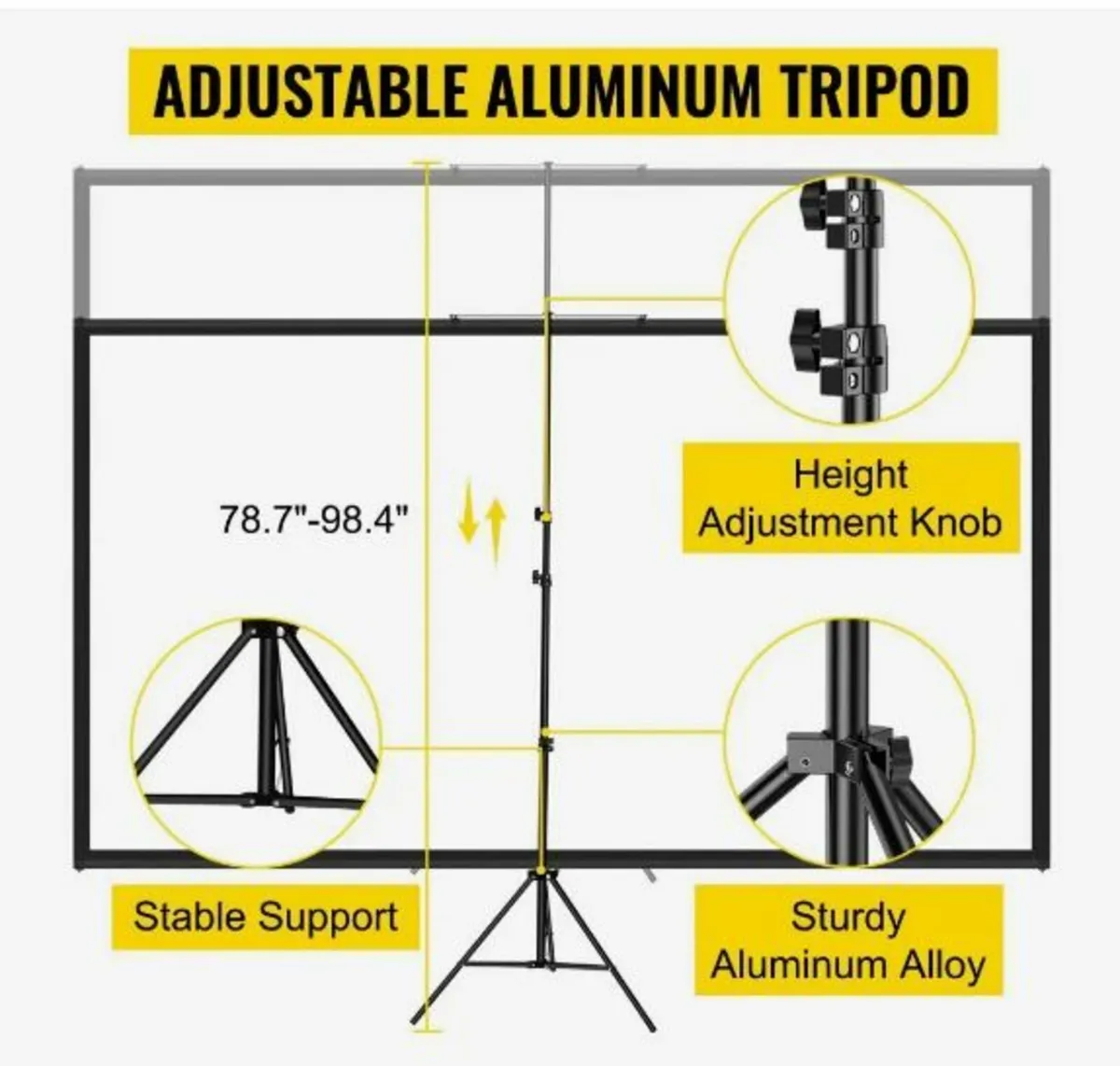 Tripod Projector Screen with Stand 100inch - Image 3