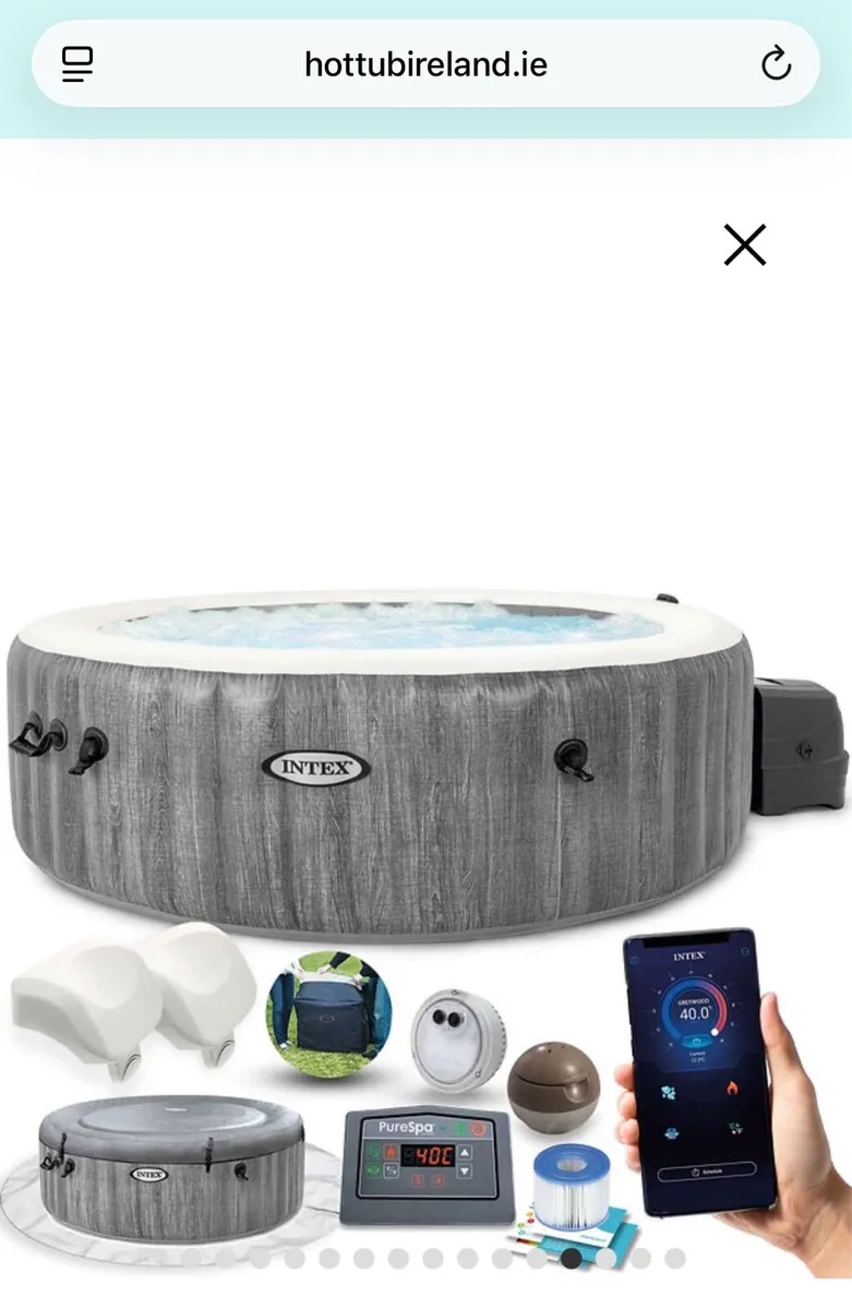 Intex Grey Wood Deluxe WIFI 6 Person Hot Tub - Image 3