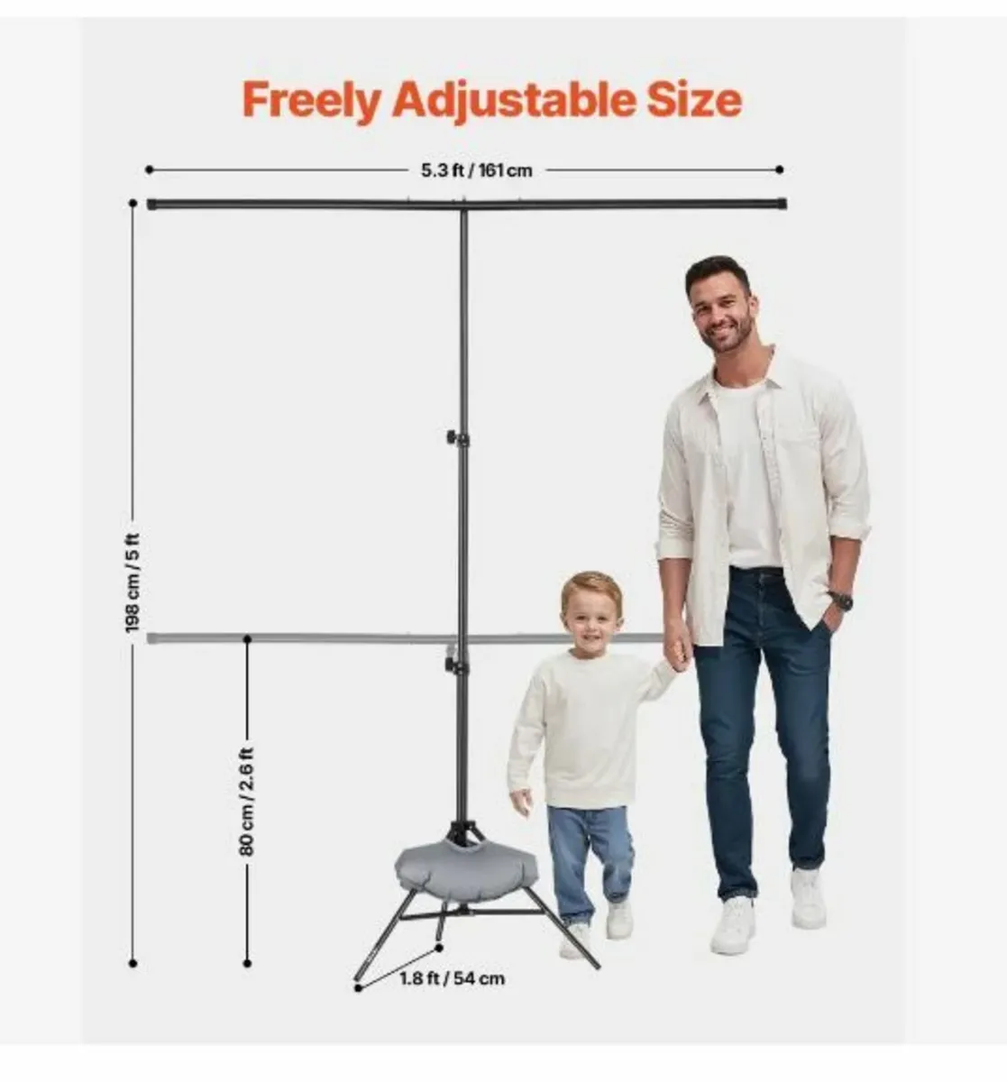 Backdrop Stand, 5 x 6.5 ft Adjustable - Image 3