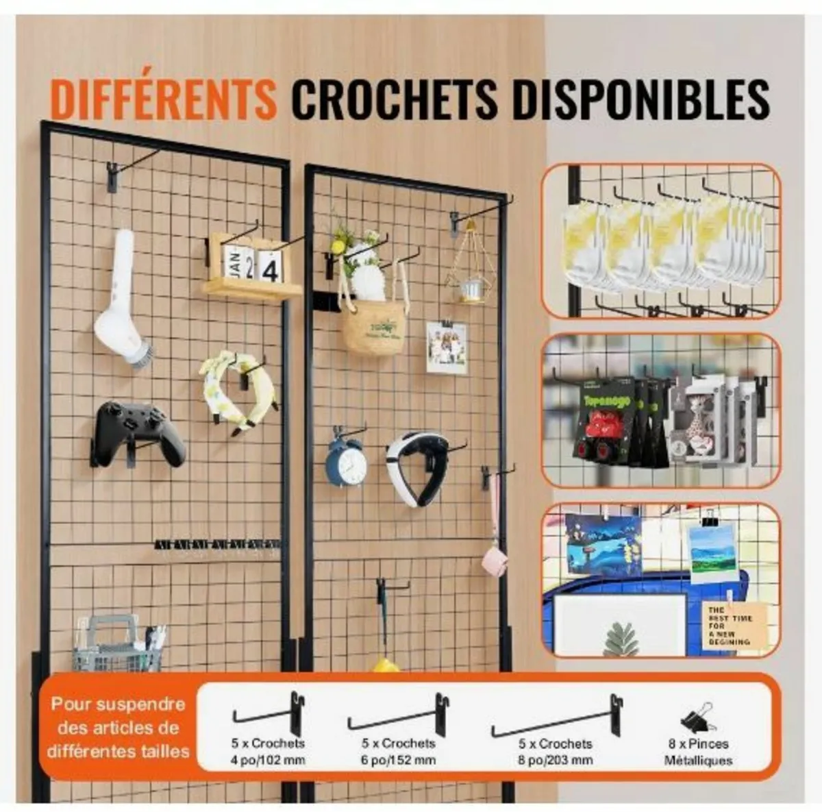 61 x170.7 cm Grid Wall Panels Tower, 2 Packs Wire - Image 2