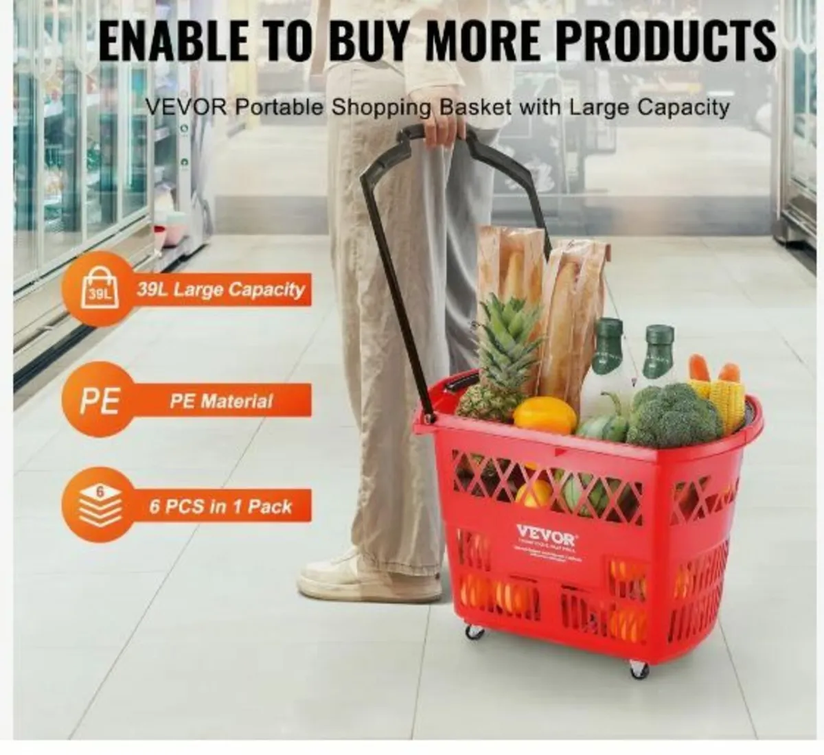 Shopping Baskets, 6PCS, 39L - Image 2