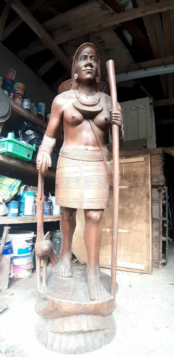 Carved hardwood tribal figure - Image 1