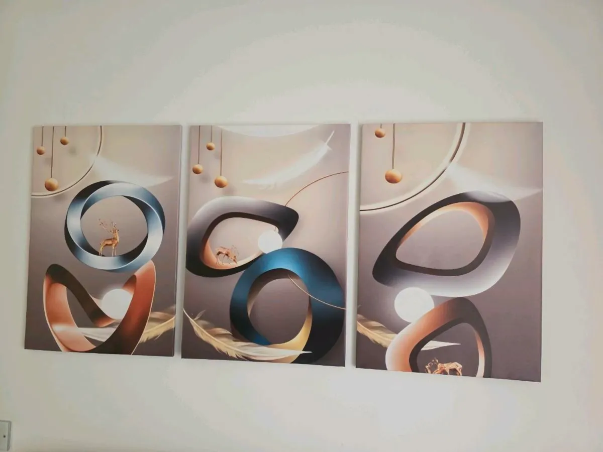 3 canvas 46cm x 67 cm each - Image 1