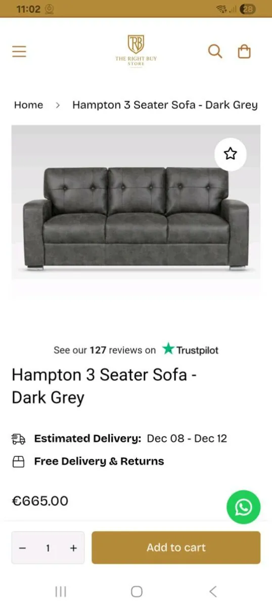 2× 3 seater sofas - Image 3