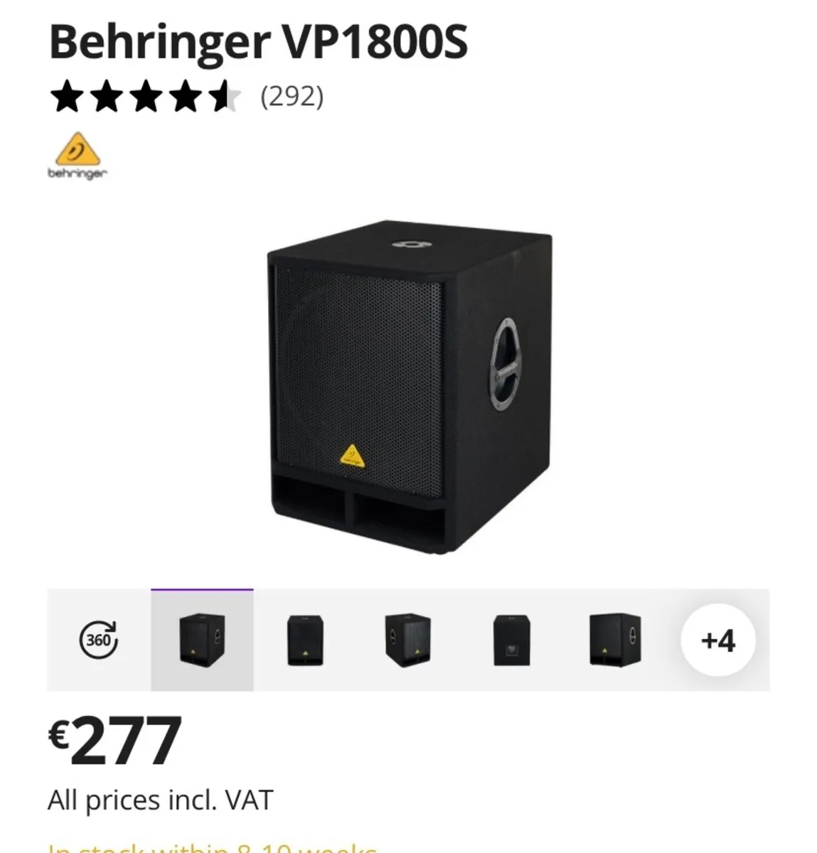 Two Behringer 18” Subwoofers - Image 2