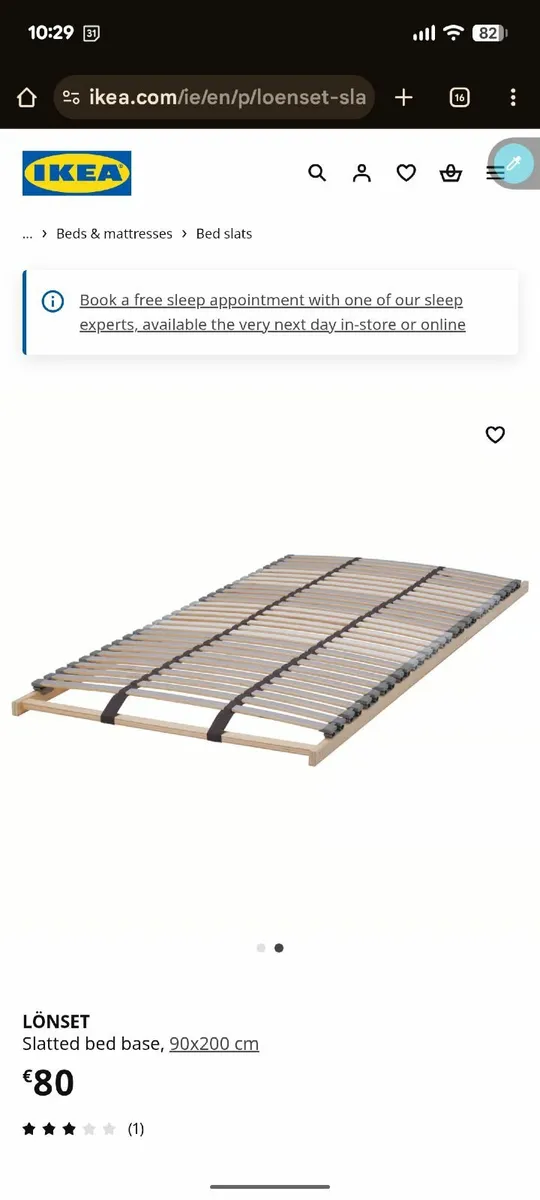 Slatted bed base - 90x200cm - Image 2