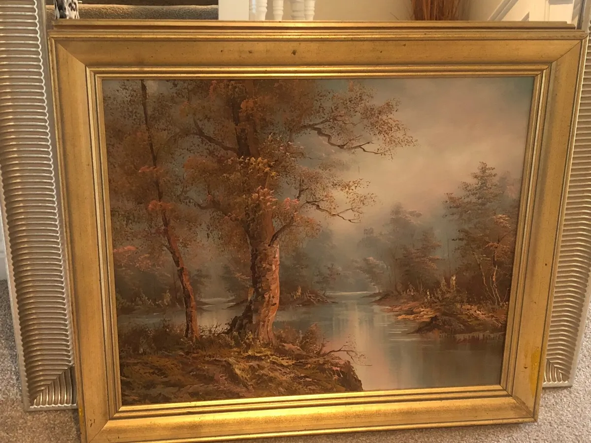 Canvas oil painting old painting perfect condition - Image 1