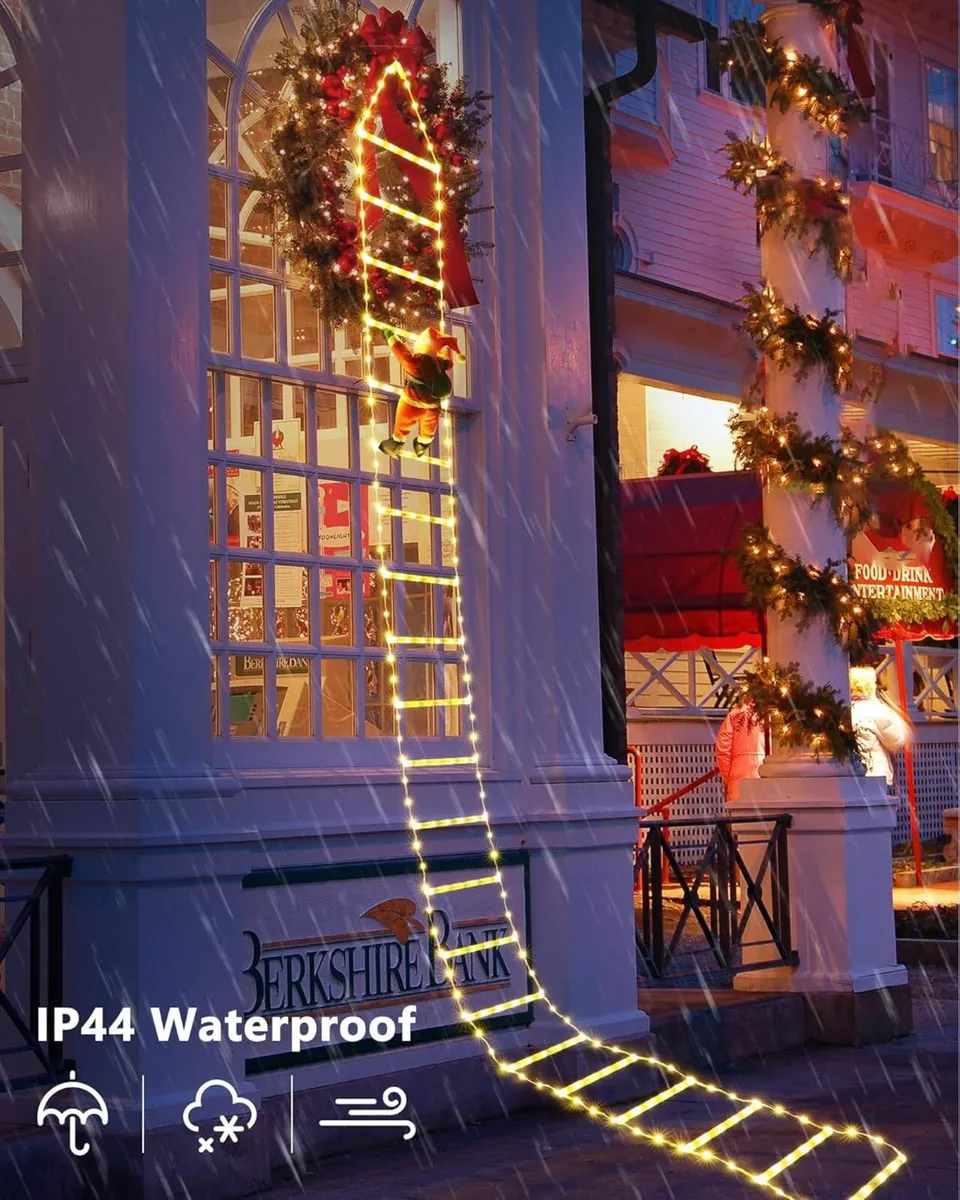 9.9Ft Christmas Ladder Lights Santa Claus 338 LED - Image 2