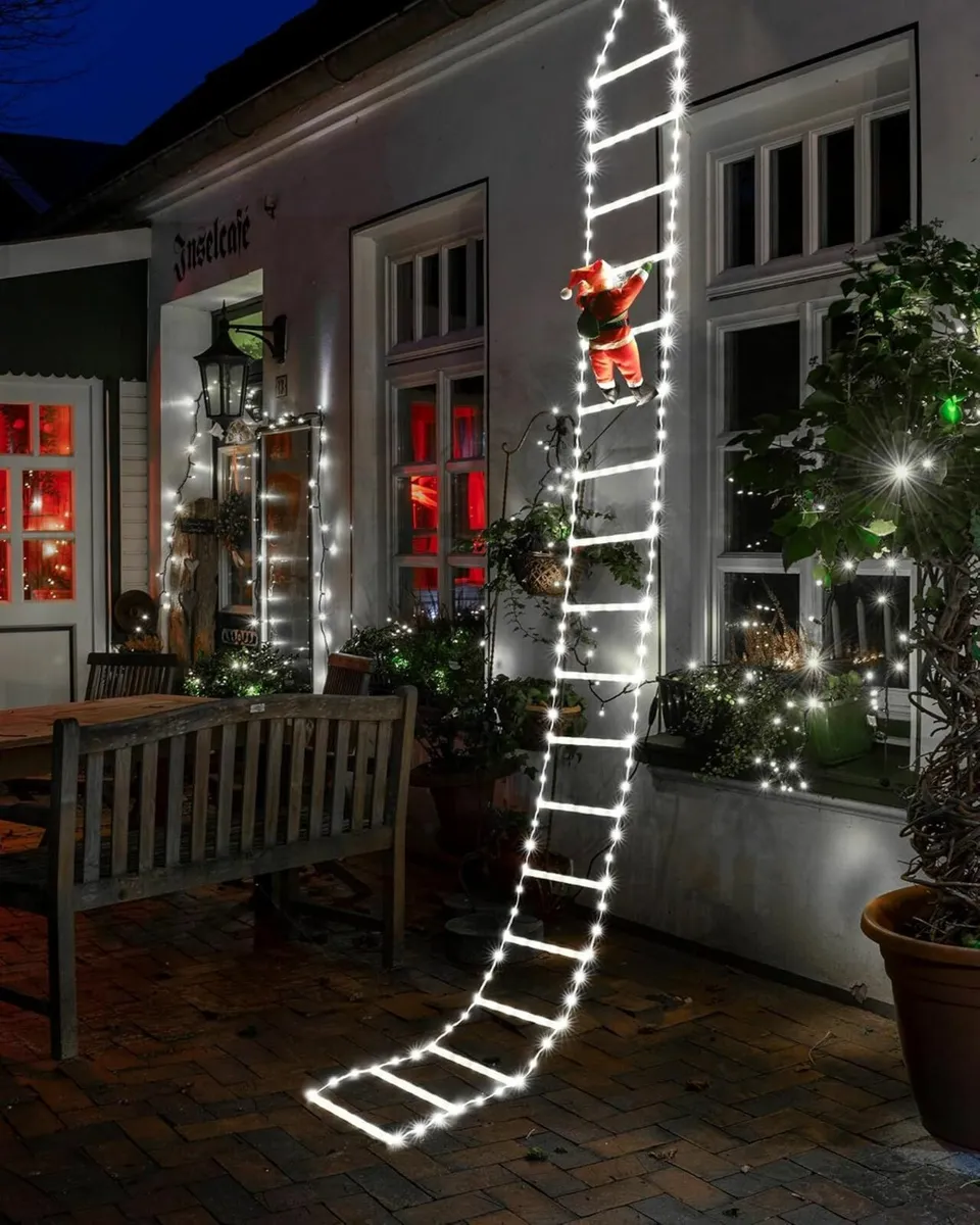9.8Ft Ladder Christmas Lights Santa Claus 338 LED - Image 3