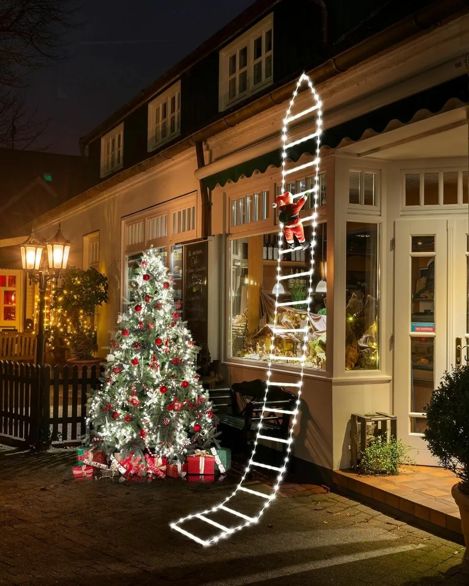 9.8Ft Ladder Christmas Lights Santa Claus 338 LED - Image 4