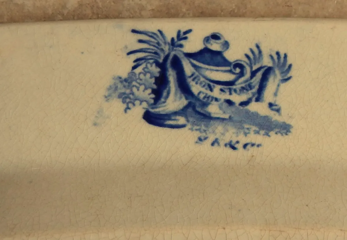 Vintage Willow Pattern Ironstone China Platter - Image 3