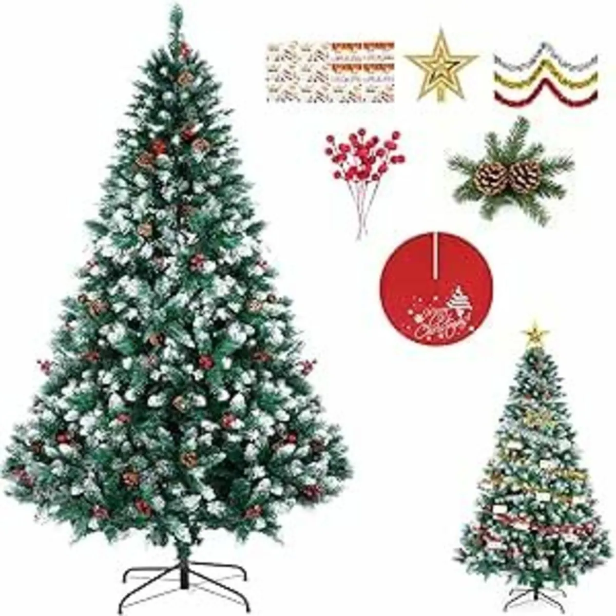 180cm Artificial Christmas Tree, 6FT Decorations - Image 2
