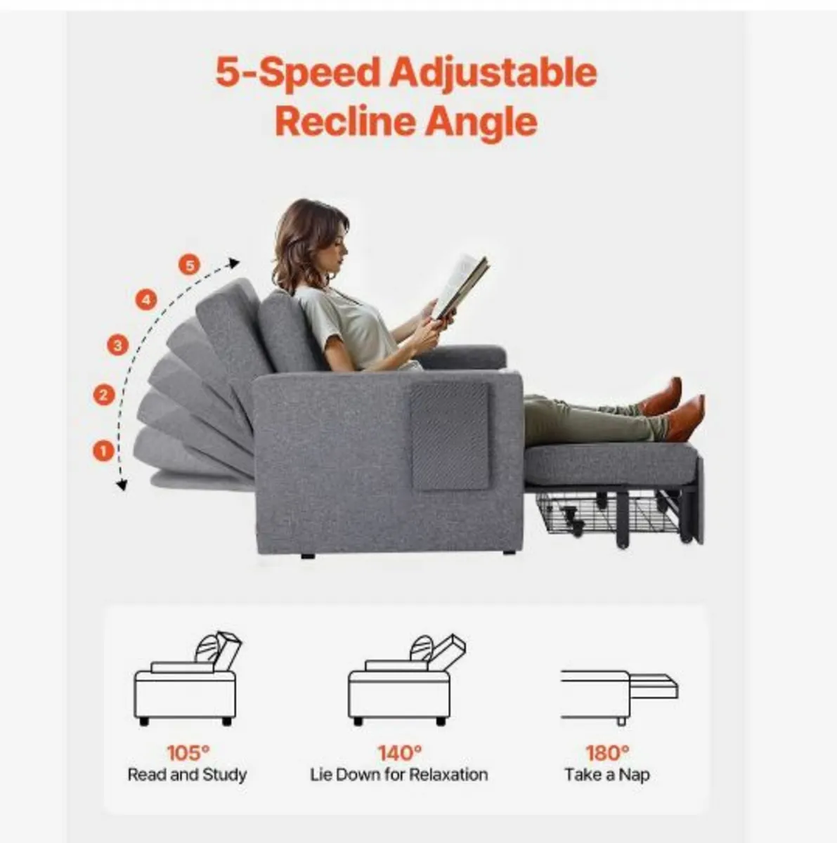 Sleeper Sofa Bed, Convertible Sleeper Bed - Image 4