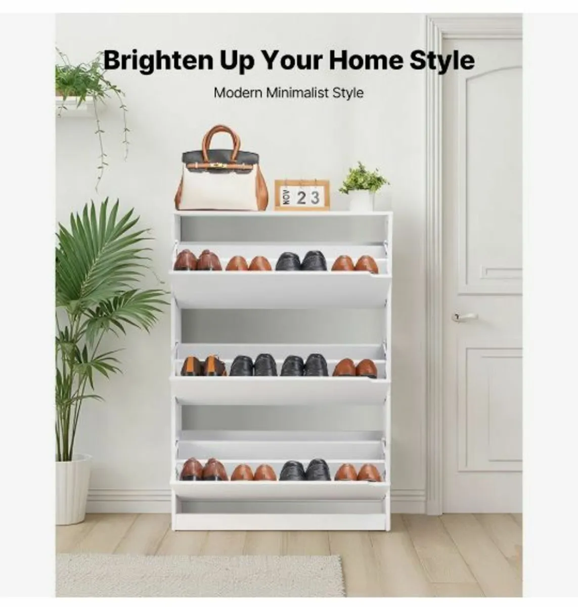 Shoe Cabinet with 3 Flip Drawers - Image 2