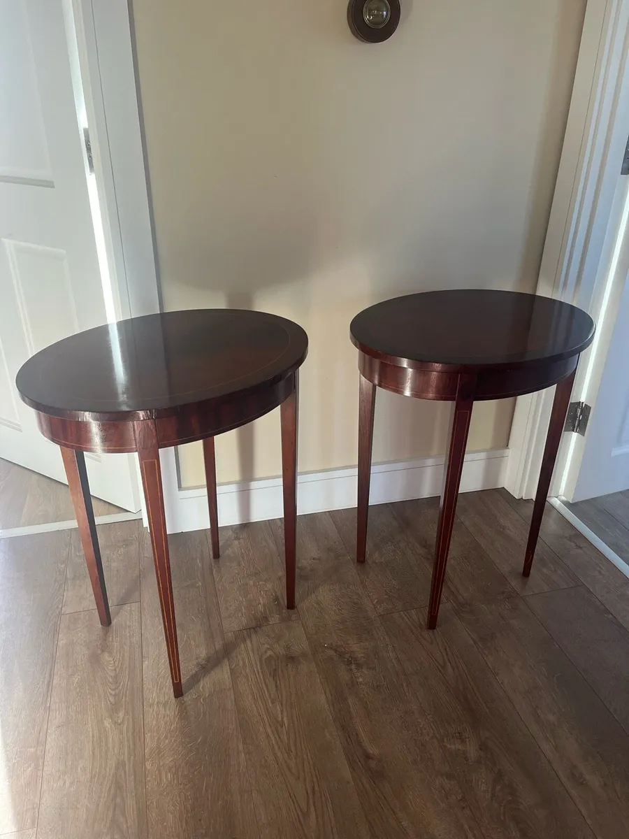 Pair of Regency Style Oval Side Tables - Image 2