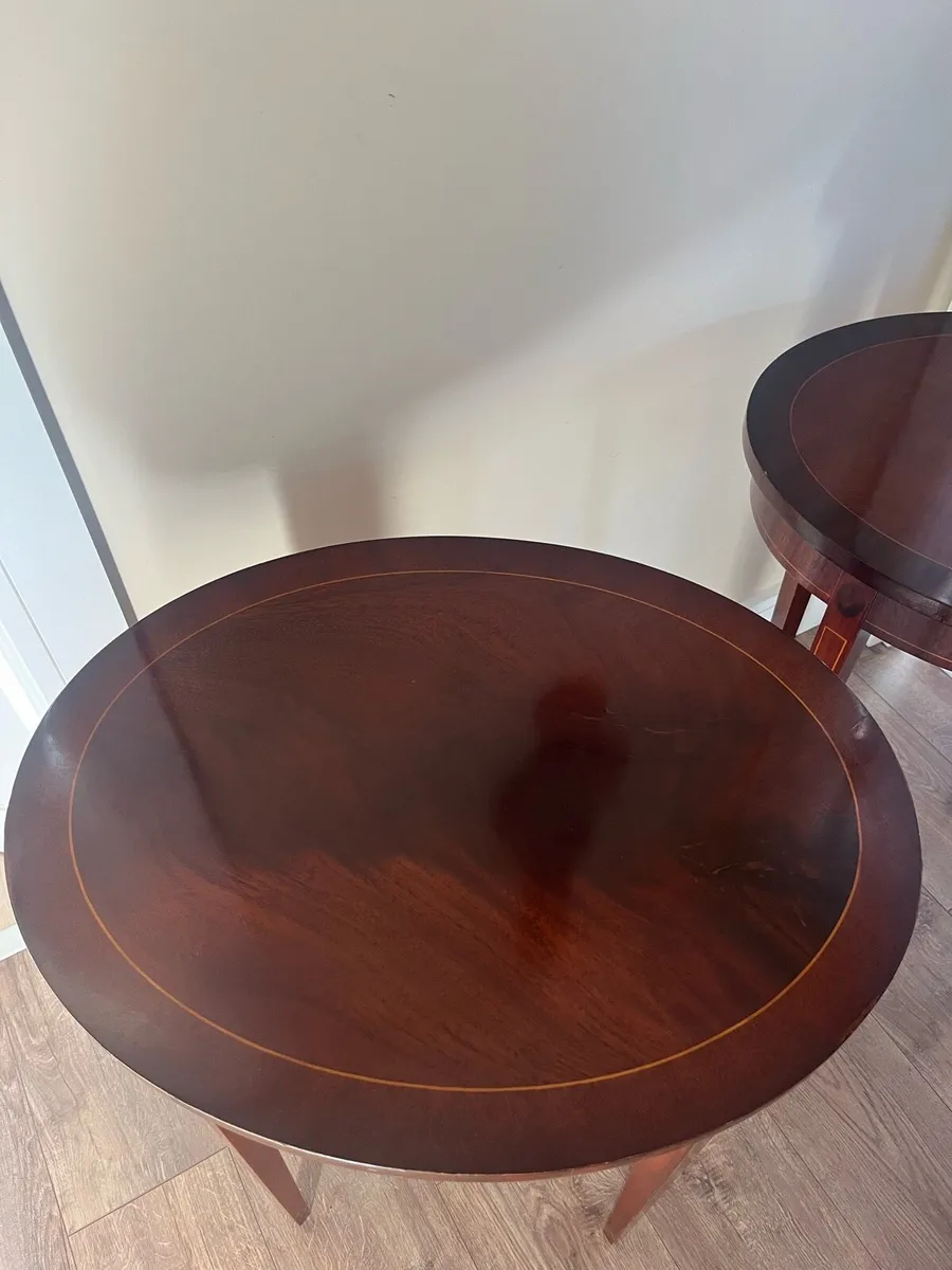 Pair of Regency Style Oval Side Tables - Image 3