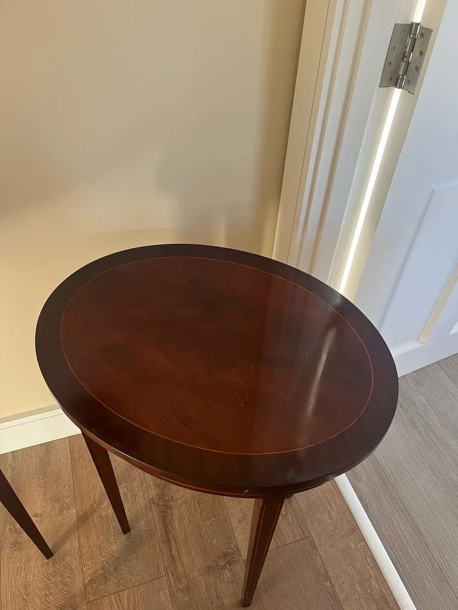 Pair of Regency Style Oval Side Tables - Image 4