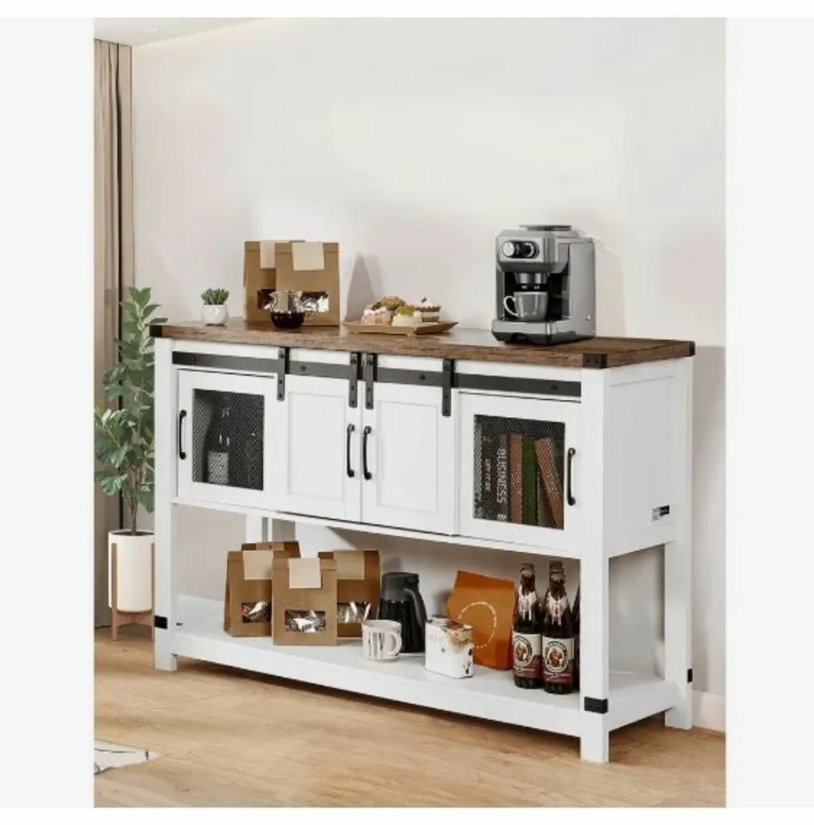 Coffee Bar Cabinet, 47.3 x 15.7 x 32.7 in - Image 3