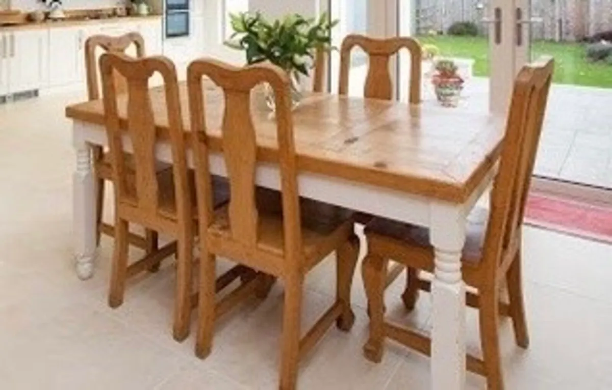 Dining table and six chairs - Image 3