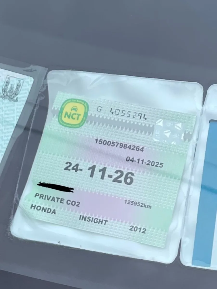 Honda Insight 2012 New NCT & Cork Parking Permit - Image 2