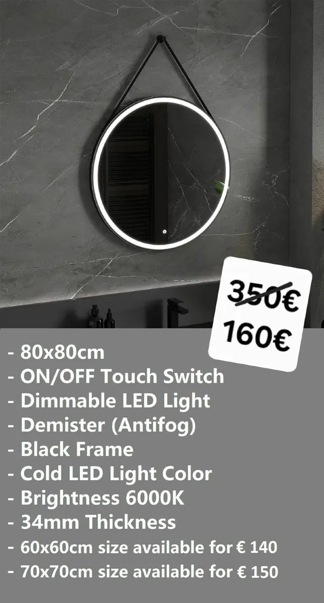 LED Bathroom Mirror Antifog Demister Defogger - Image 1