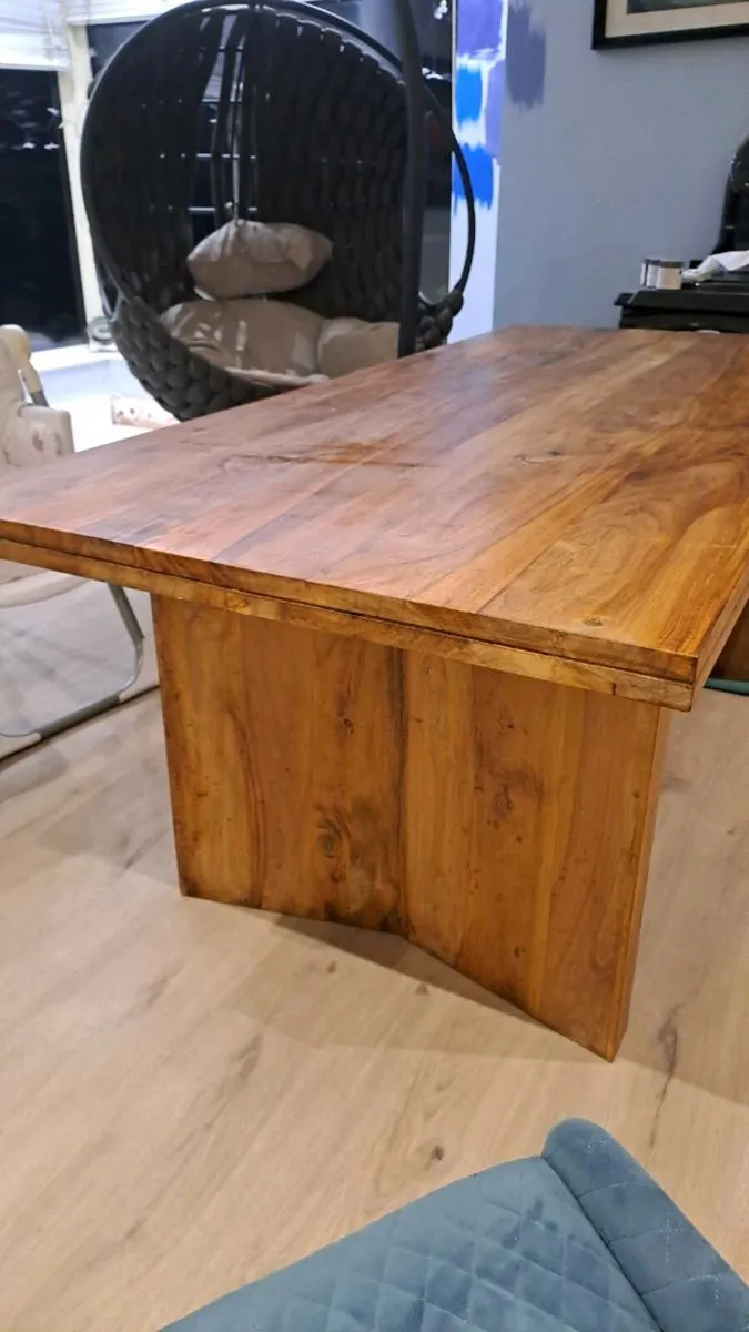 walnut dining table with chairs - Image 2