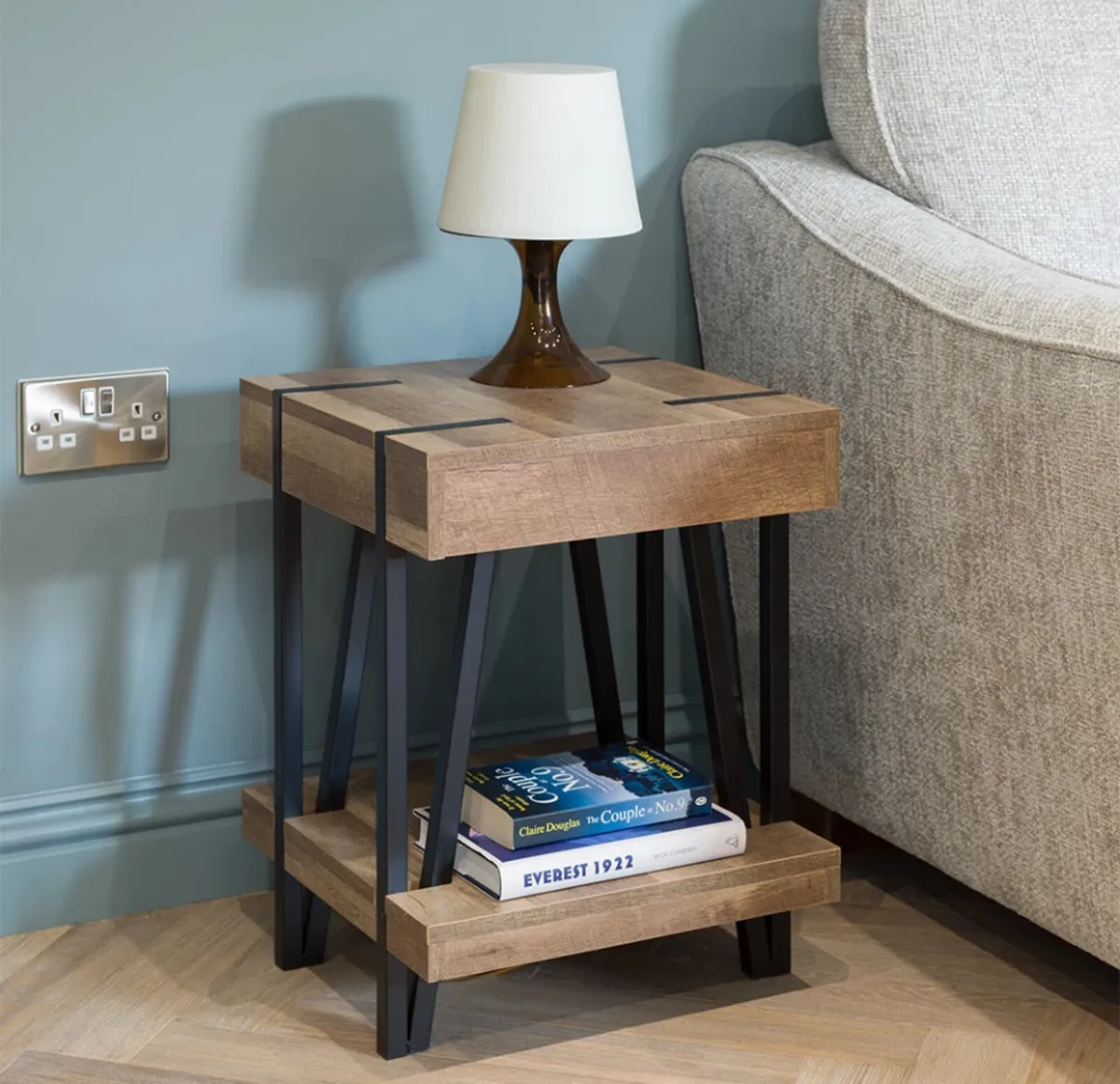 Contemporary Coffee Side Table with Metal - Image 1