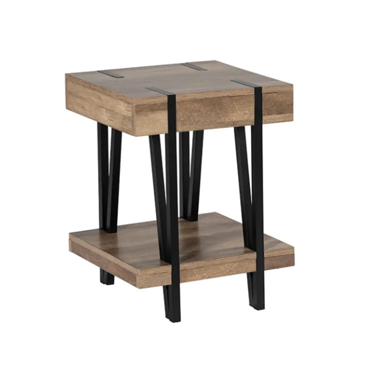 Contemporary Coffee Side Table with Metal - Image 2