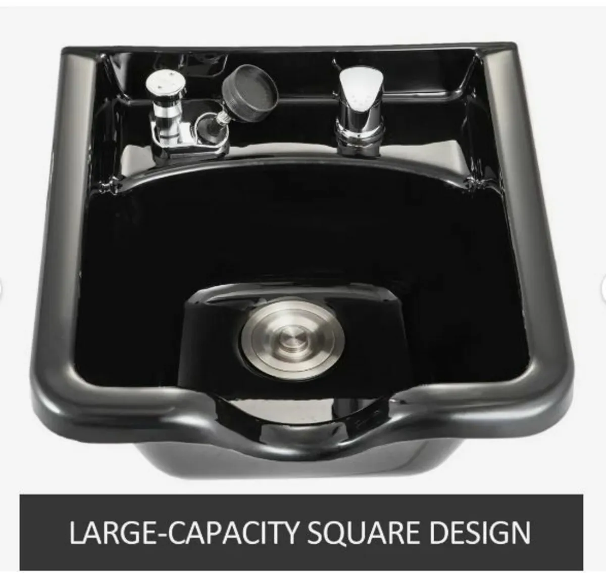 Shampoo Bowl Black ABS Plastic Salon - Image 2
