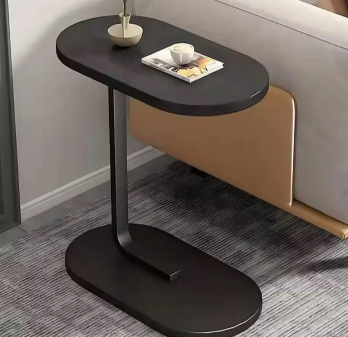 C Shaped Compact Sofa Side End Coffee Table - Image 1