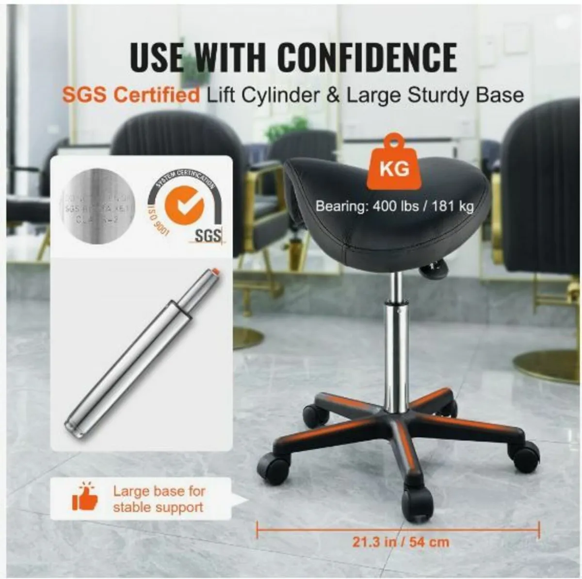 Saddle Stool with Wheels - Image 3