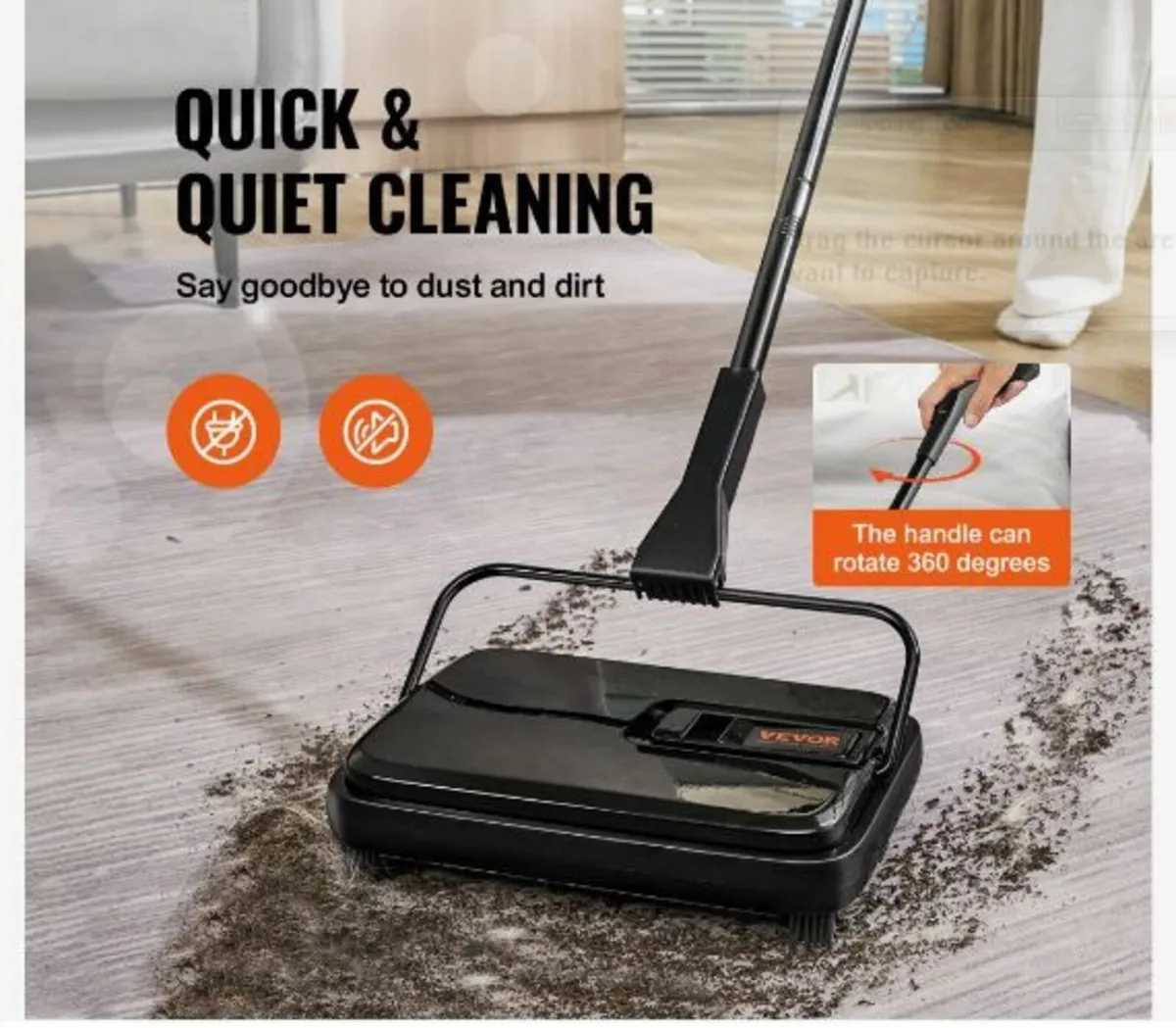 Carpet Sweeper, 20 cm Sweeping Paths - Image 2