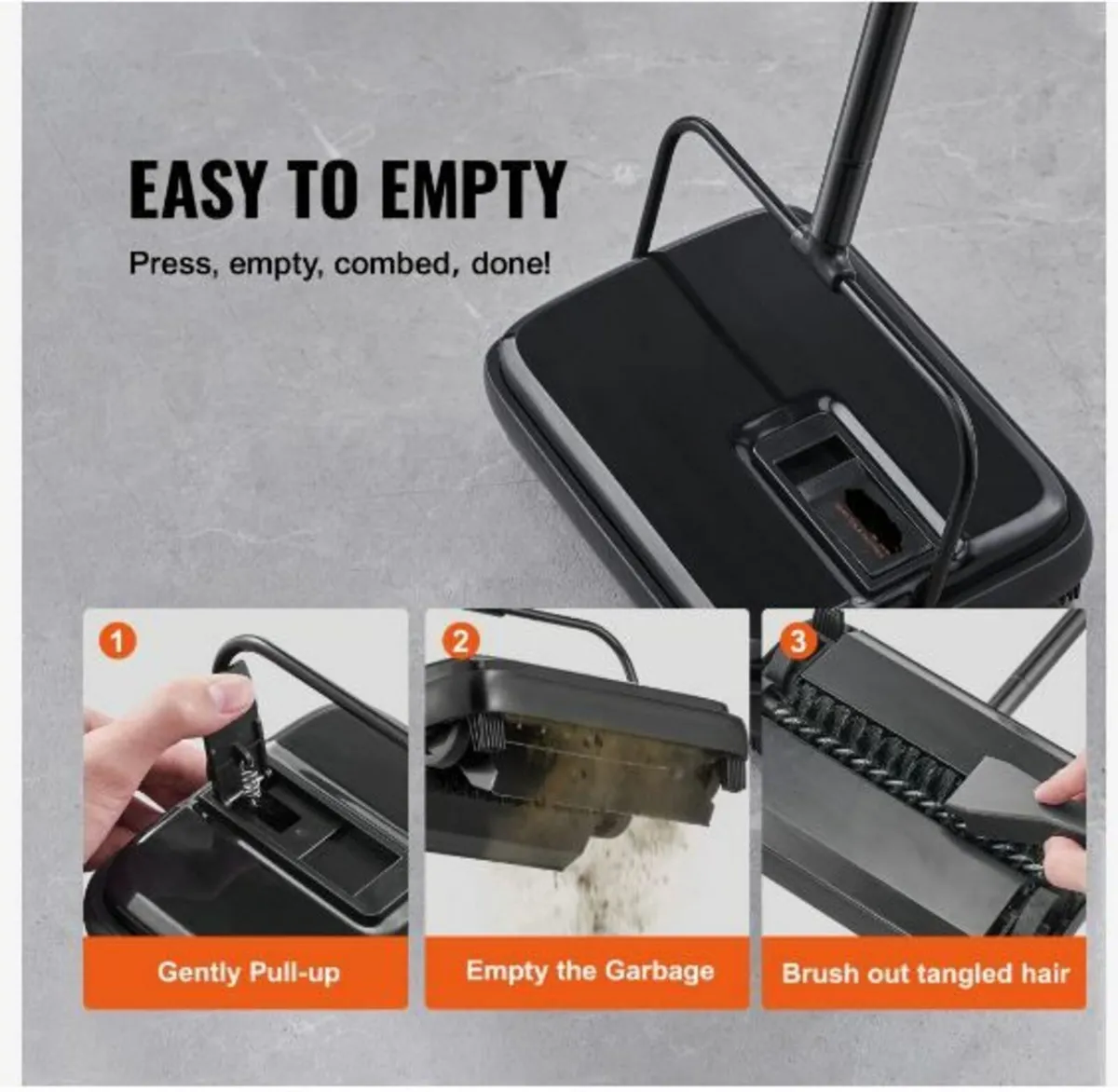 Carpet Sweeper, 20 cm Sweeping Paths - Image 4