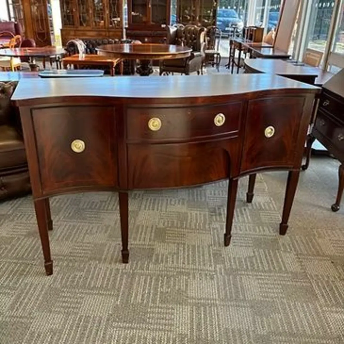 Fabulous mahogany serpentine bow fronted sideboard