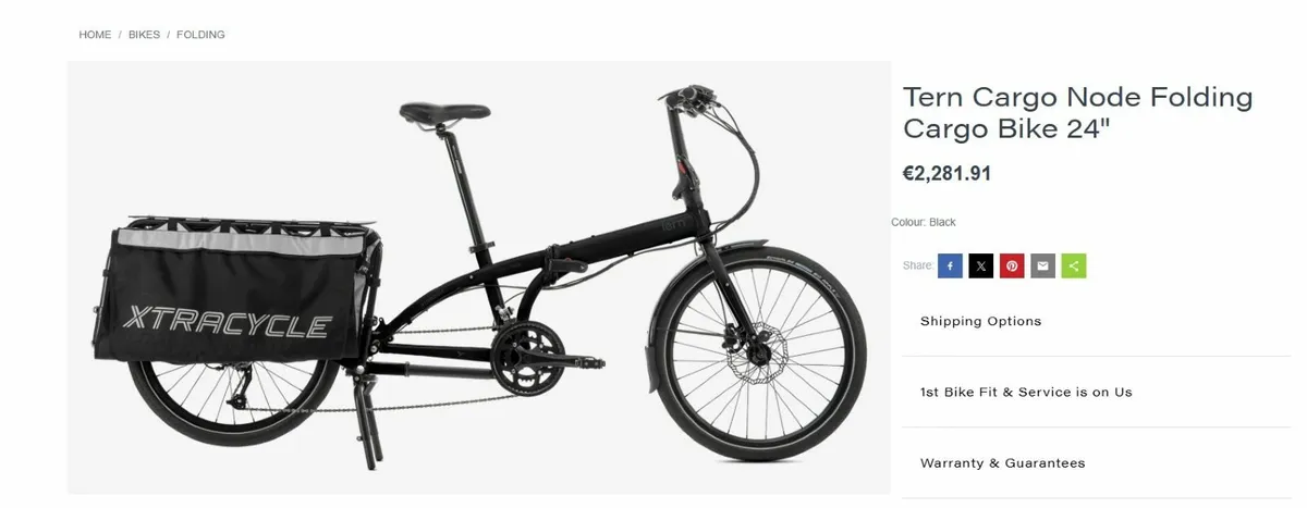 Folding Cargo Bike - Tern Cargo Node - Image 2
