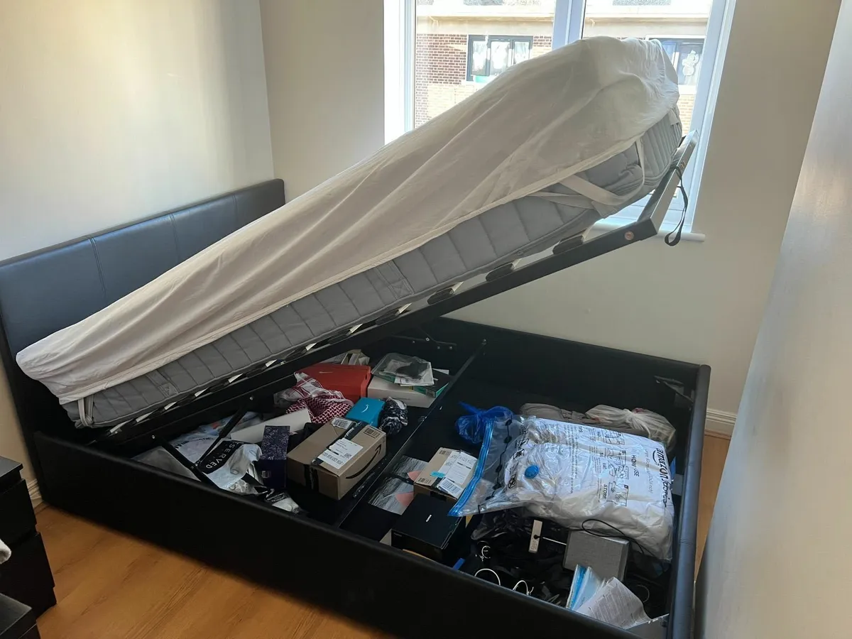 Black Ottoman Storage Bed – Excellent Condition - Image 1