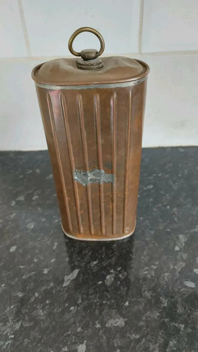 Vintage metal hot water bottle - Image 2
