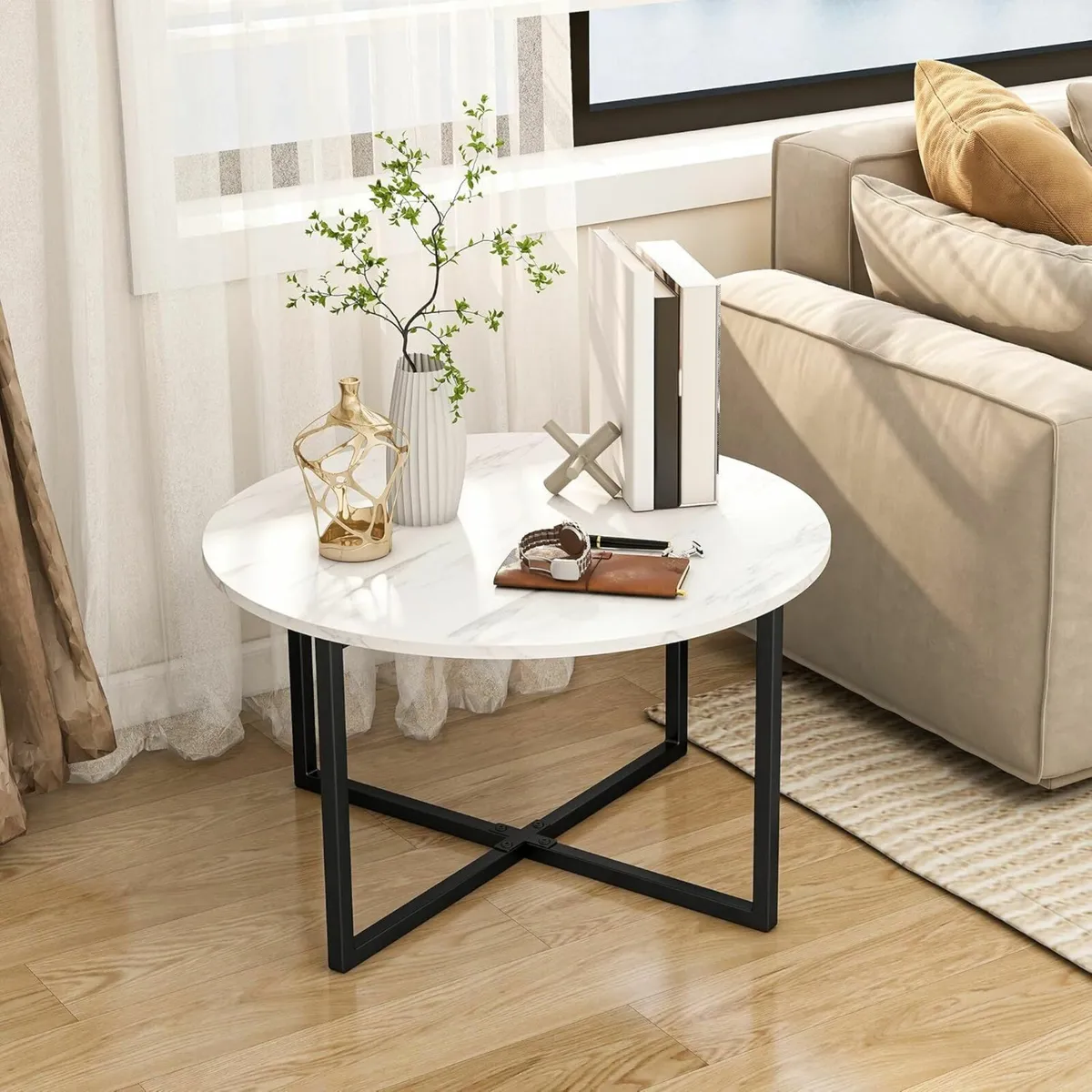 Round Coffee Table Living Room cafe office - Image 4