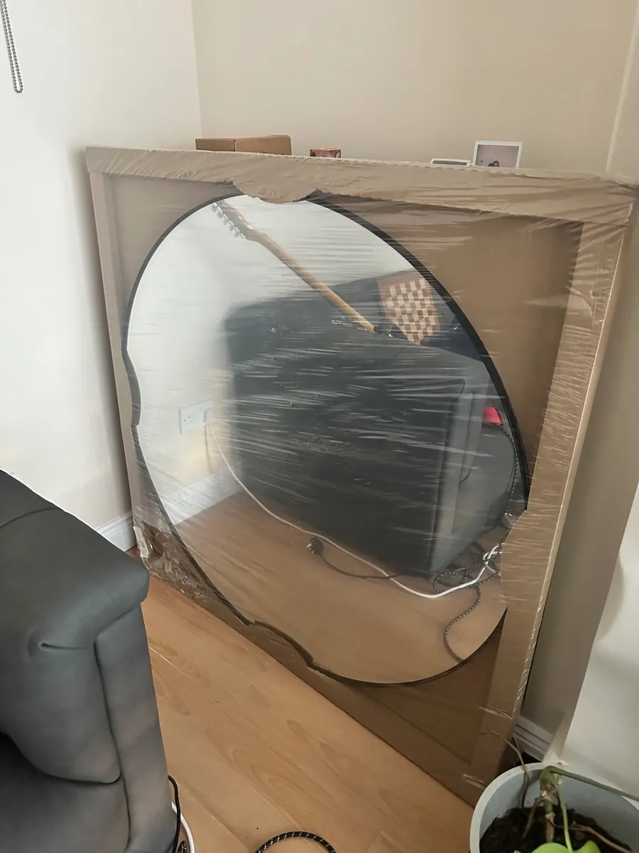 Mirror - round, black, 110 cm - Image 1