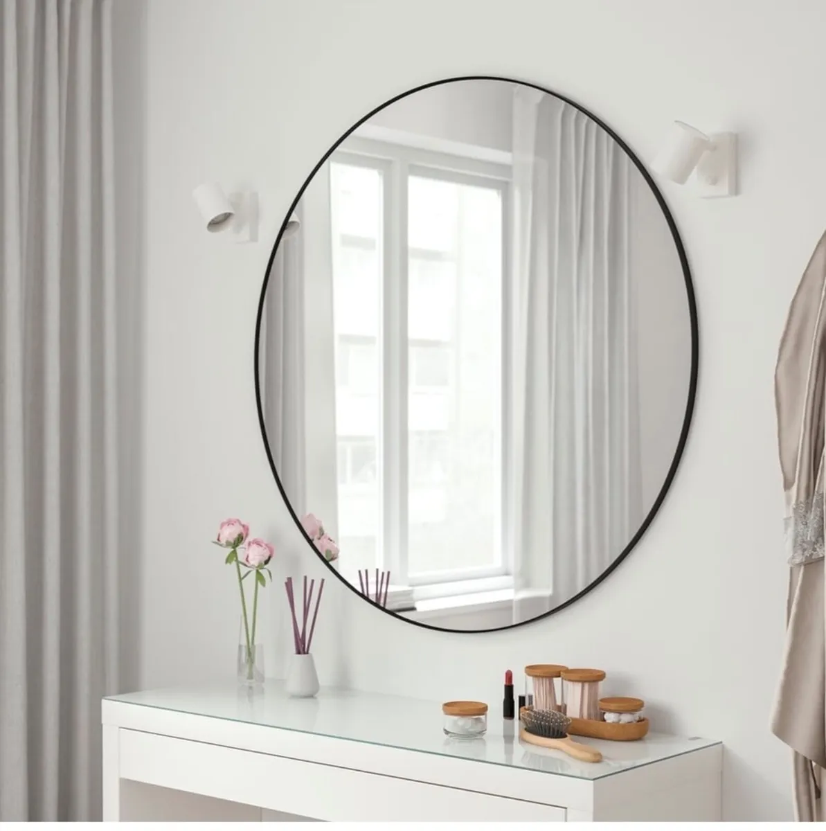 Mirror - round, black, 110 cm - Image 3