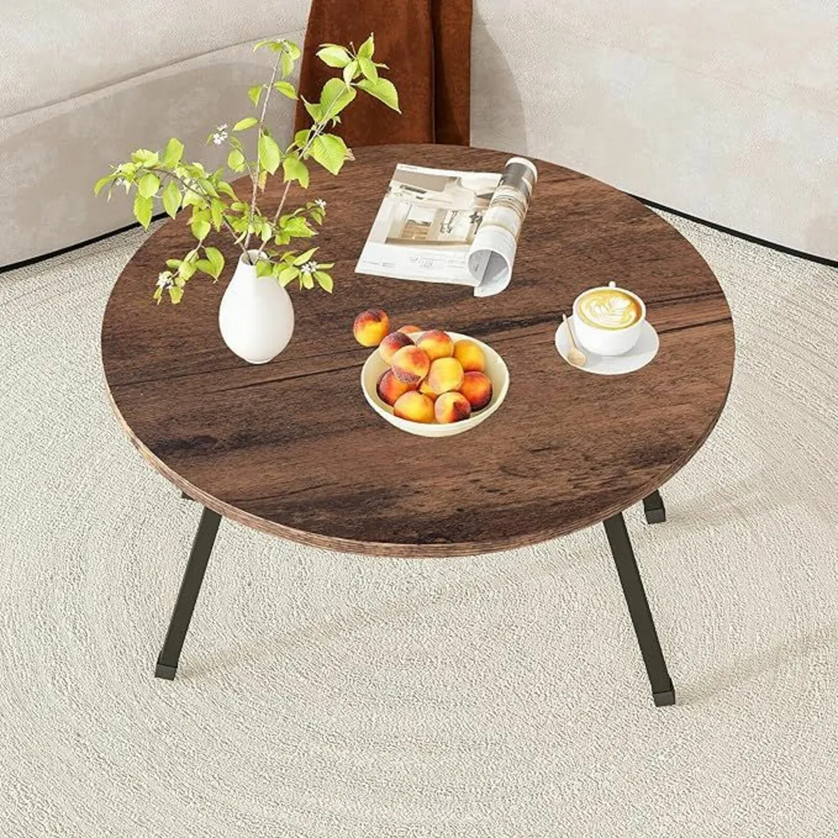 Folding Coffee Table Round  Living Room Bedroom - Image 3