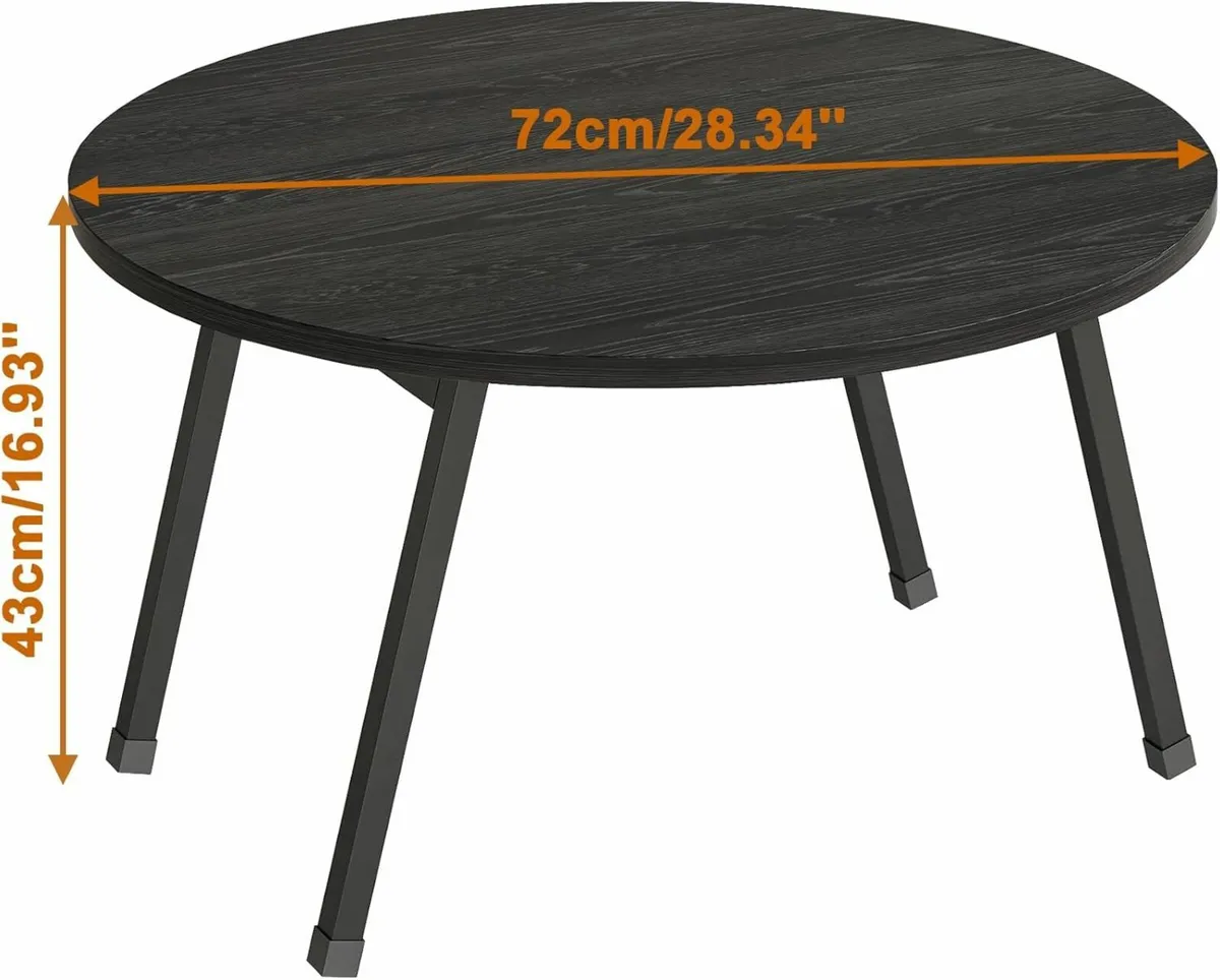 Folding Coffee Table Round Living Room/Bedroom - Image 2