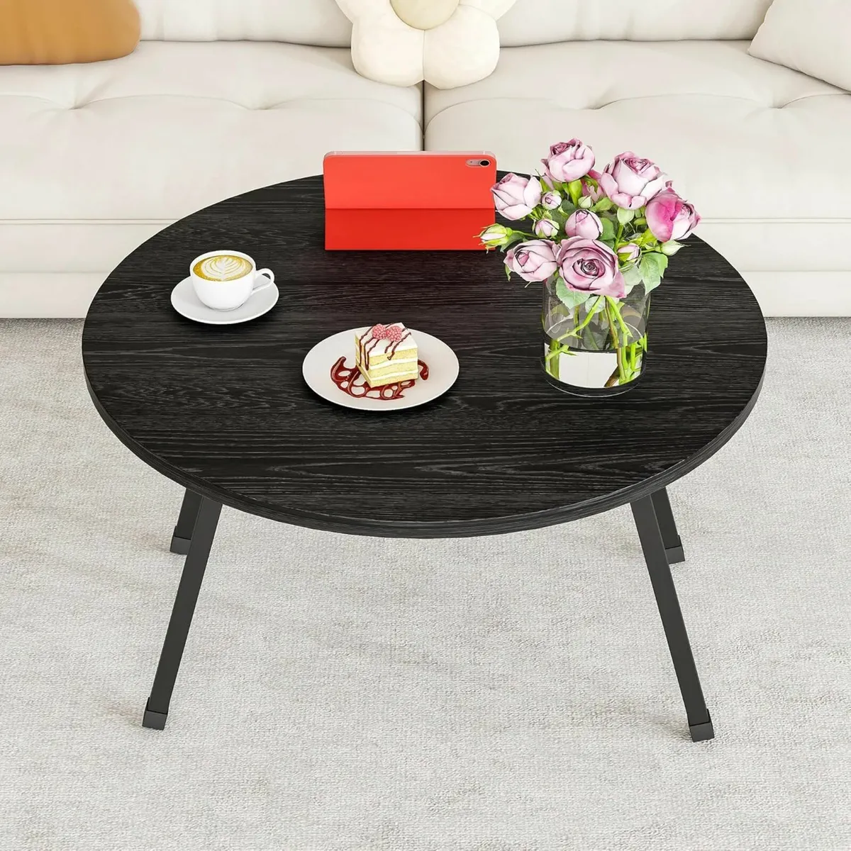 Folding Coffee Table Round Living Room/Bedroom - Image 1