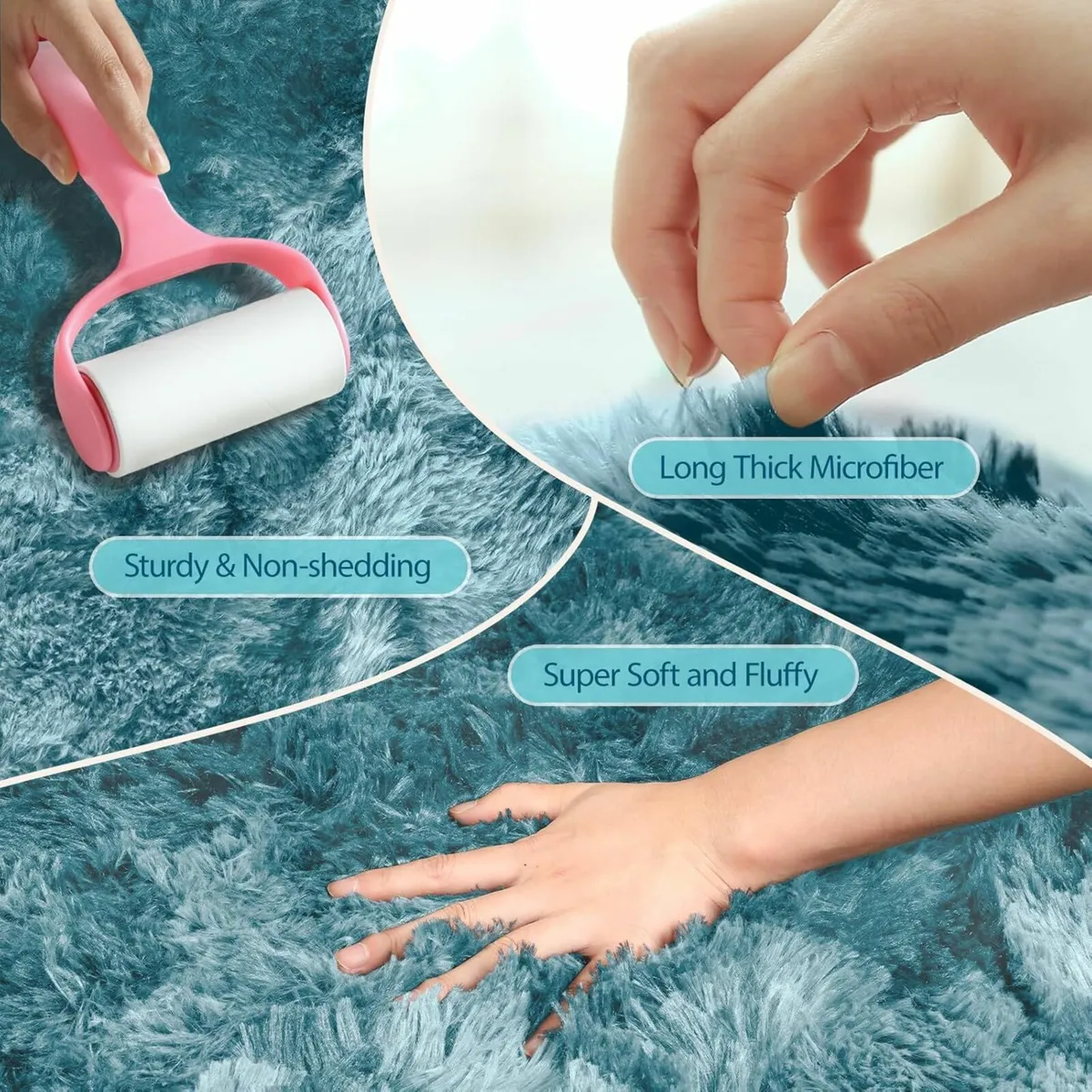 Christmas Rugs  Blue Green Large 160x230cm - Image 4