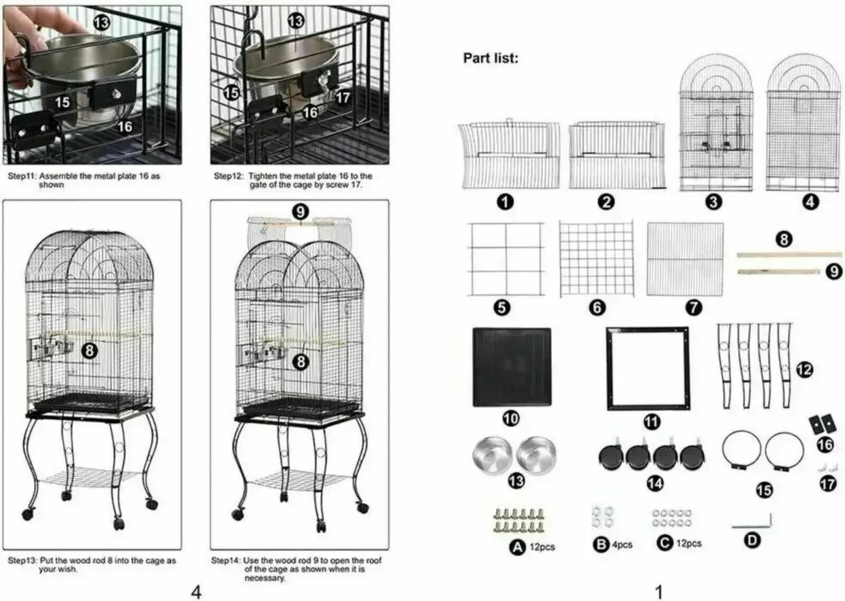 Bird Cage Spacious for Parrots & Small Birds - Image 2