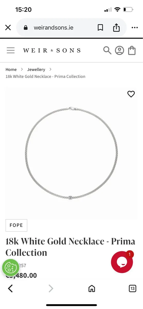 Fope 18ck white gold necklace - Image 1