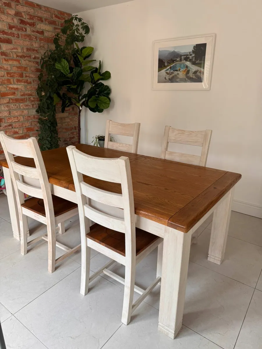 Dining table and 4 chairs (Danube) - Image 1