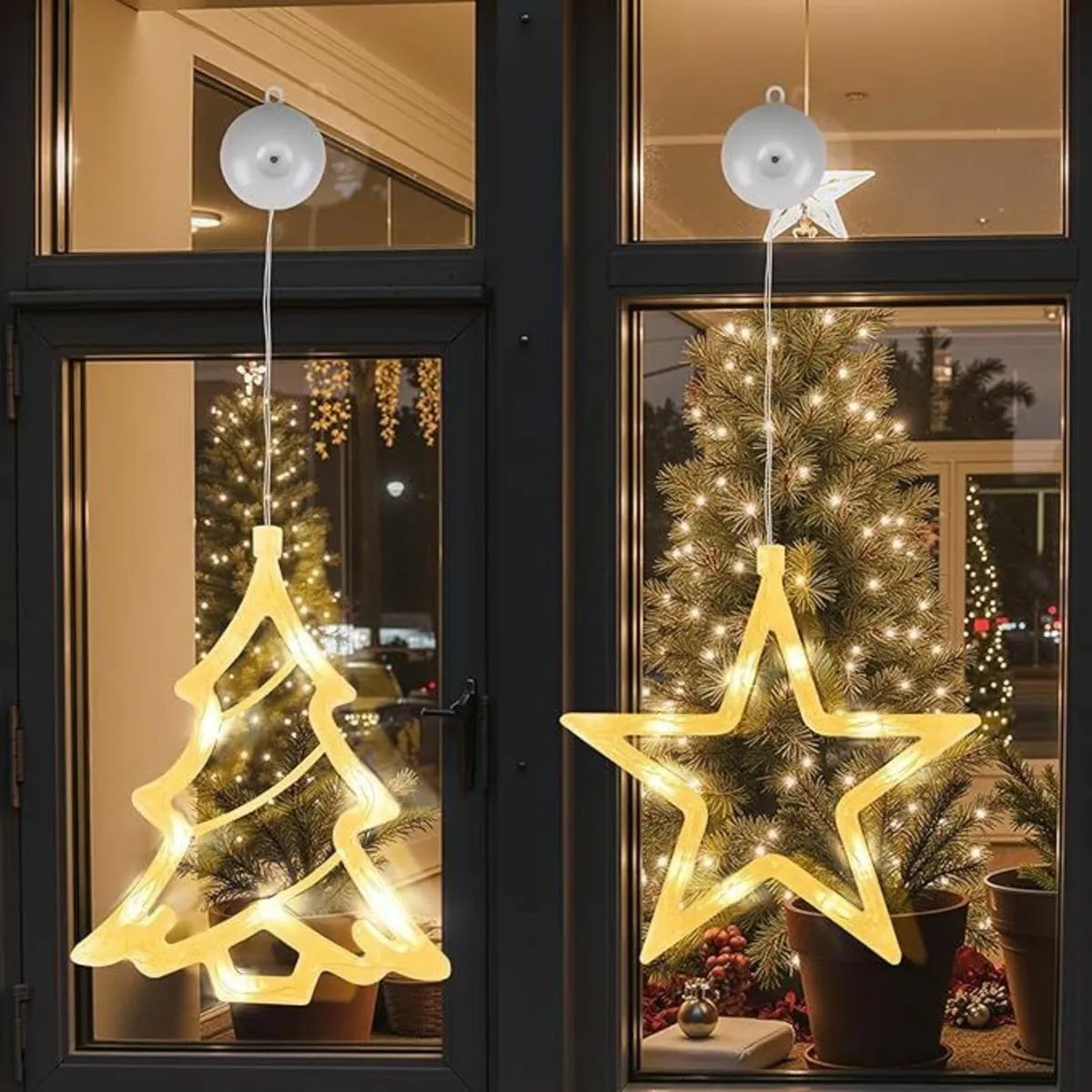 Christmas Lights, 2 Pack Christmas Window Decor - Image 1