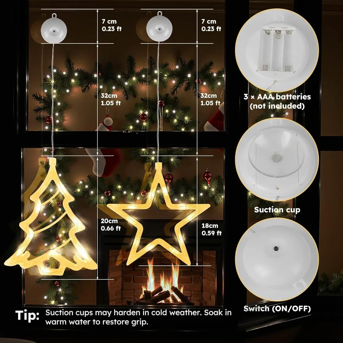 Christmas Lights, 2 Pack Christmas Window Decor - Image 4